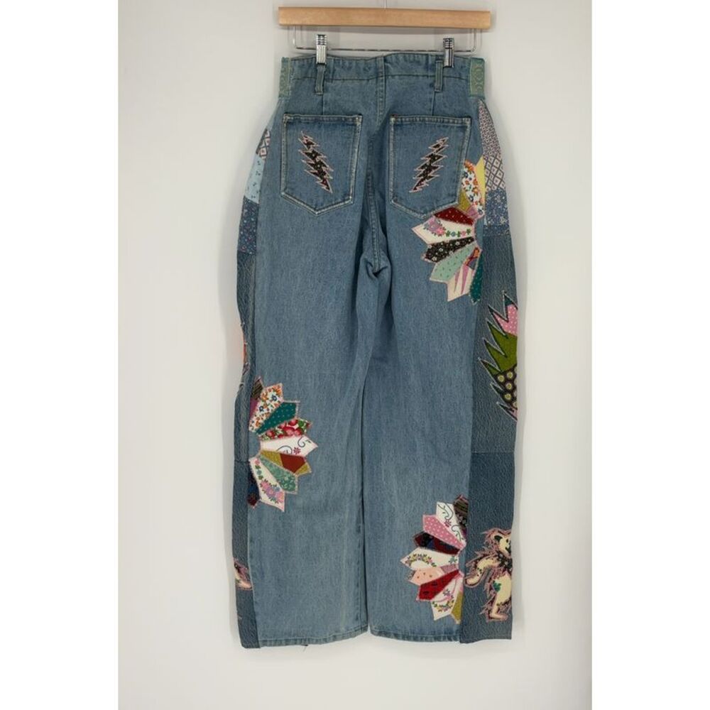 Handmade Patchwork Barrel Leg Jeans - Picture 3 of 3
